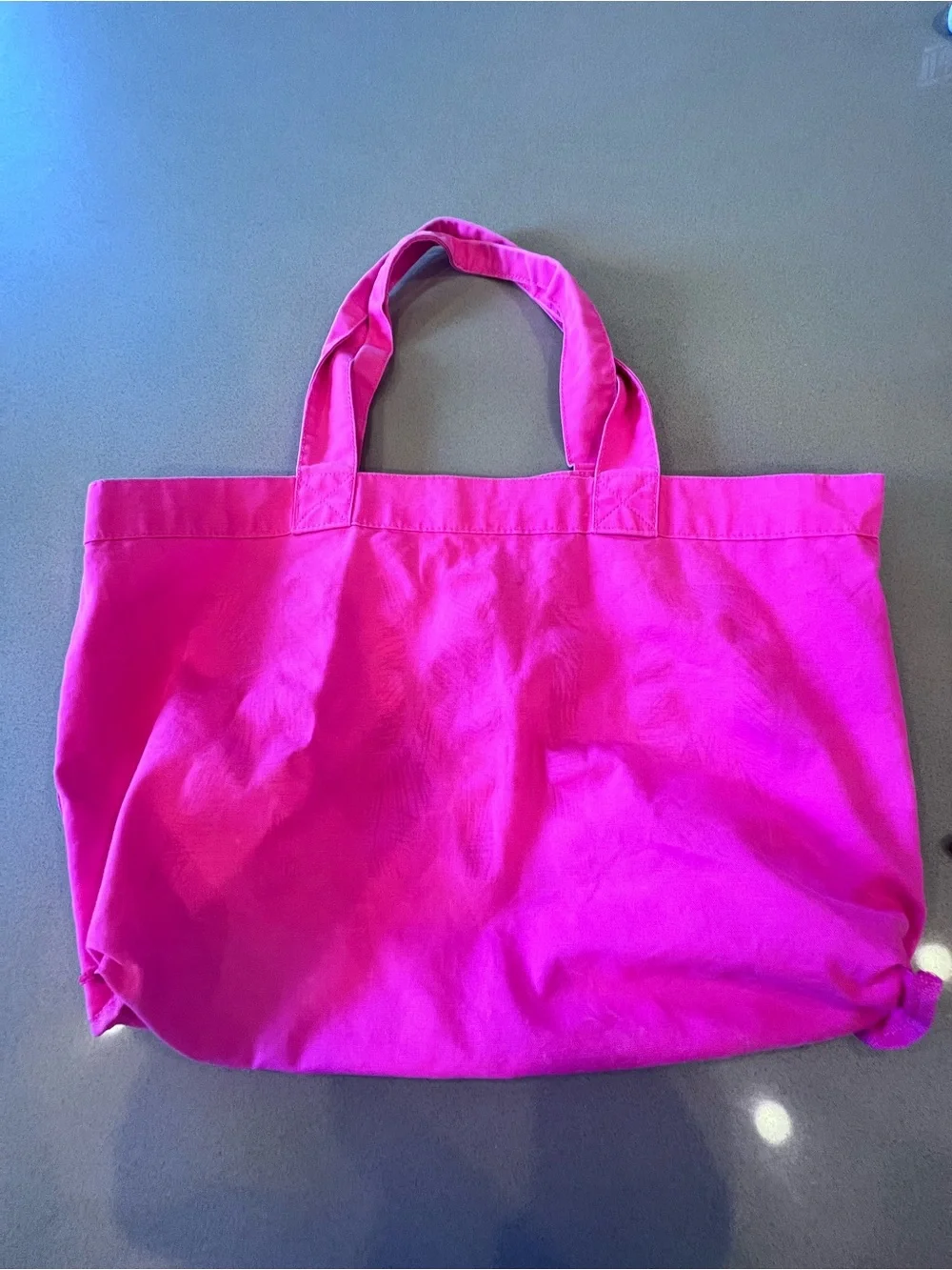 Victoria’s Secret PINK Large Canvas Tote Bag black palm tree leaf pattern